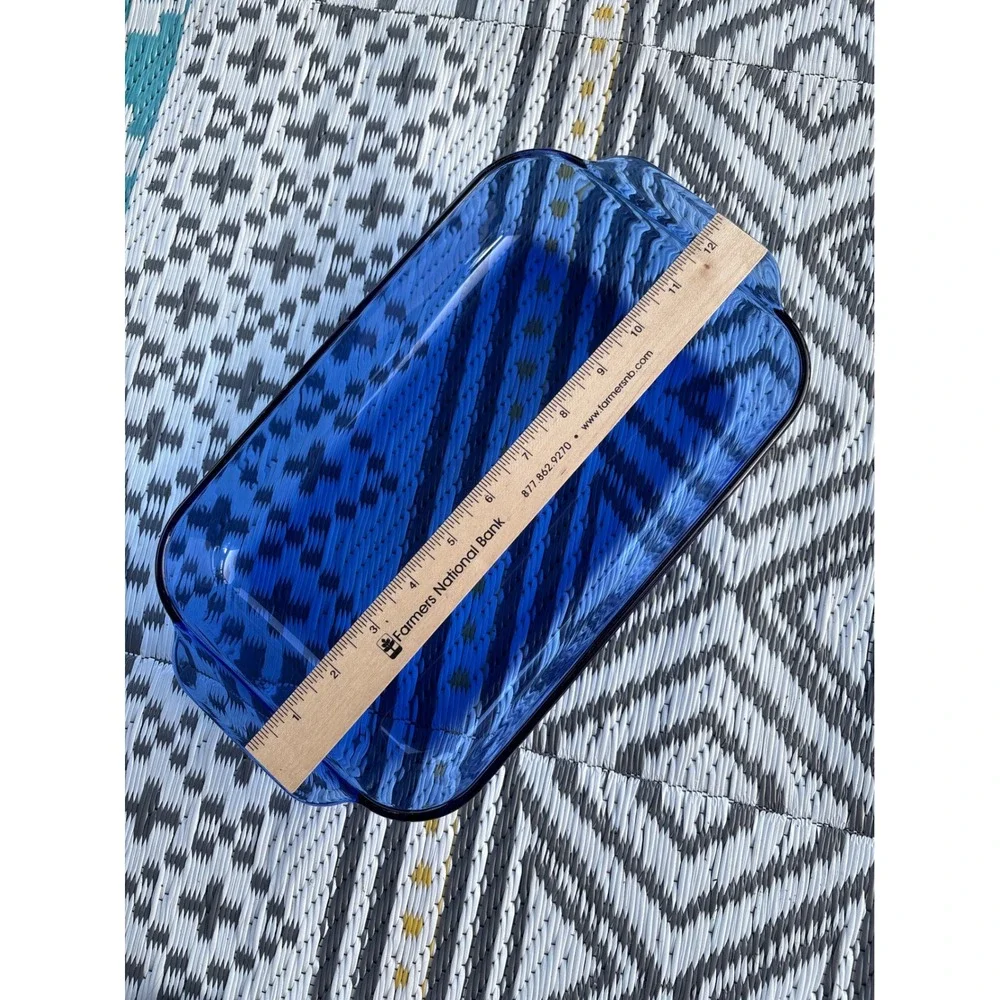Pyrex 232-R Cobalt Blue Glass 2 Quart Rectangular Baking Dish Casserole Pan USA
